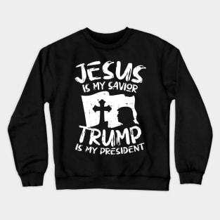 Jesus My Savior Trump President US Flag Cross Christian 2020 Crewneck Sweatshirt